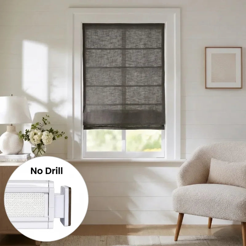 Harper Custom No-Drill Roman Shades, Cordless & Motorized Options