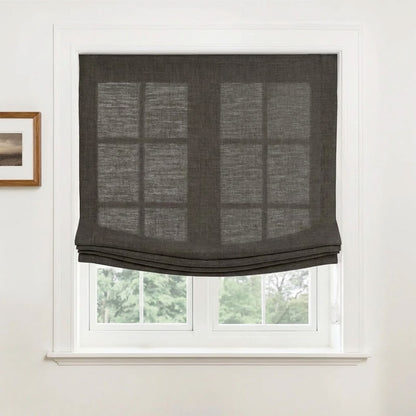 Harper Custom Relaxed Linen Roman Shades - Cordless & Loop Cord Lift