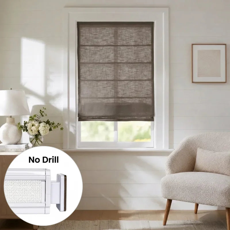 Harper Custom No-Drill Roman Shades, Cordless & Motorized Options