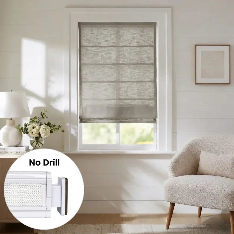 Harper Custom No-Drill Roman Shades, Cordless & Motorized Options