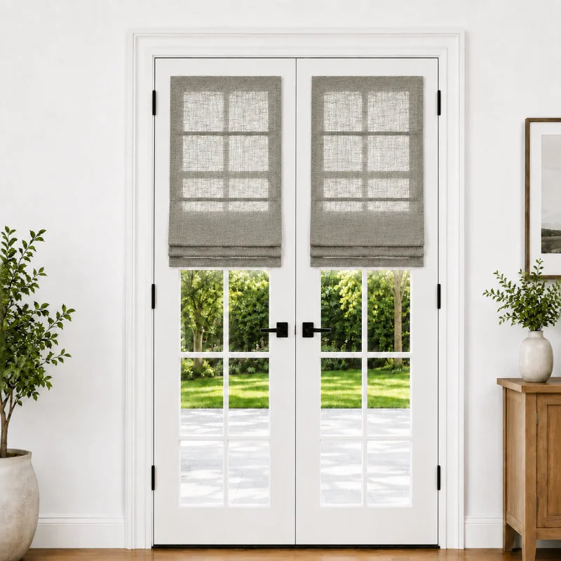 Harper Custom Roman Shades for French Doors
