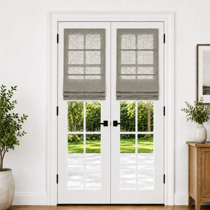 Harper Custom Roman Shades for French Doors