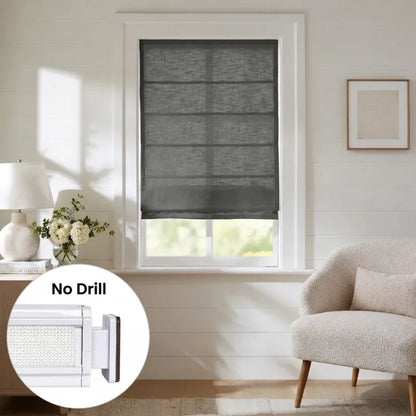 Harper Custom No-Drill Roman Shades, Cordless & Motorized Options