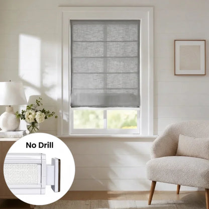 Harper Custom No-Drill Roman Shades, Cordless & Motorized Options