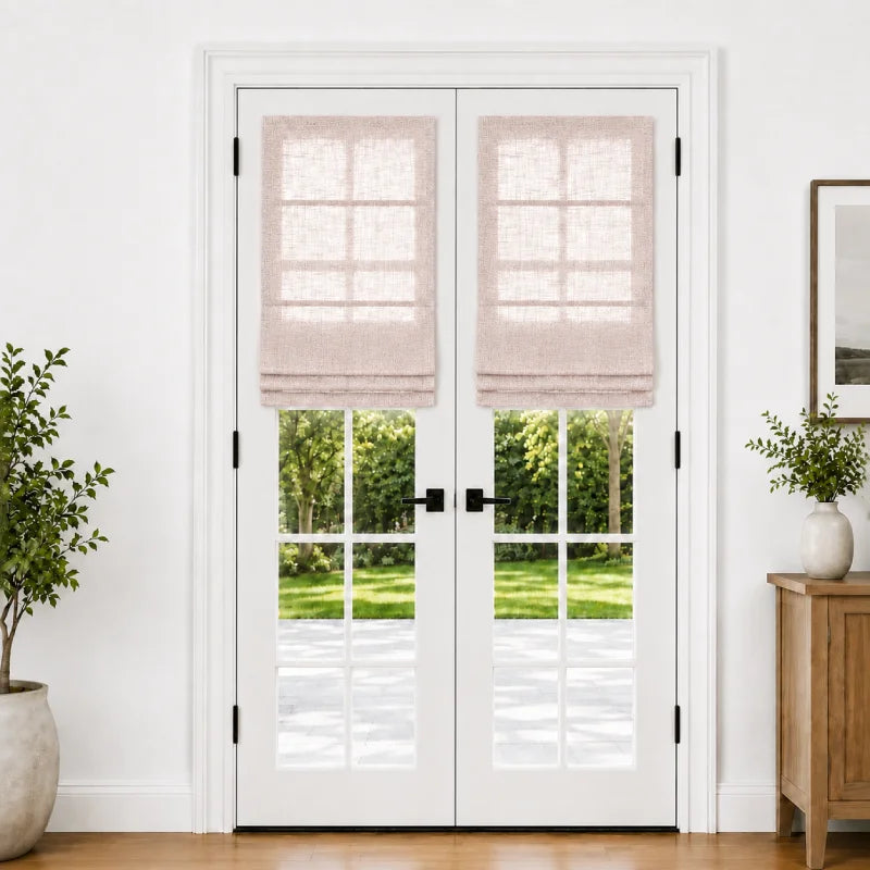 Harper Custom Roman Shades for French Doors