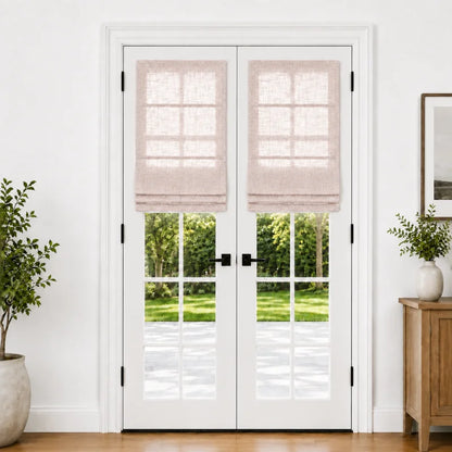 Harper Custom Roman Shades for French Doors