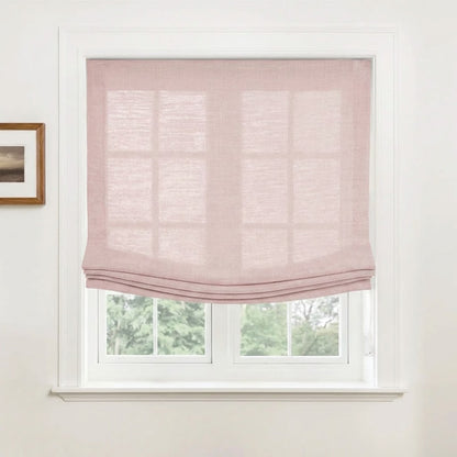 Harper Custom Relaxed Linen Roman Shades - Cordless & Loop Cord Lift