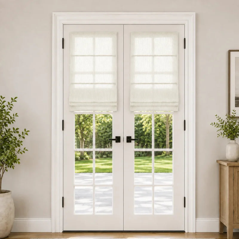 Harper Custom Roman Shades for French Doors