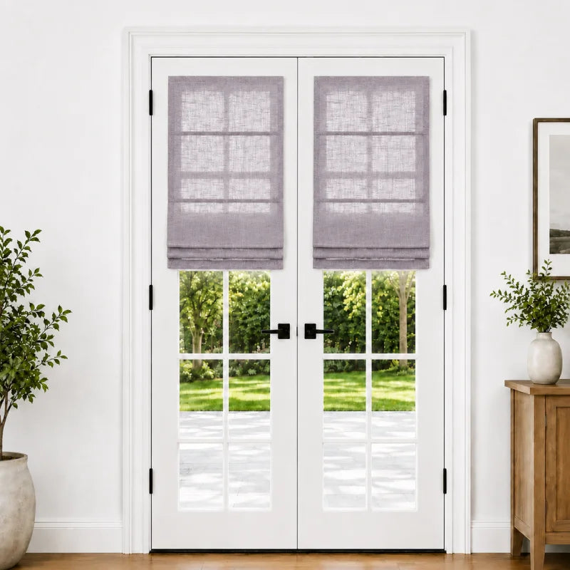 Harper Custom Roman Shades for French Doors