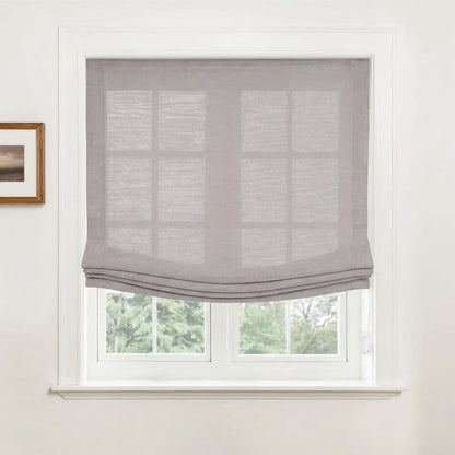 Harper Custom Relaxed Linen Roman Shades - Cordless & Loop Cord Lift