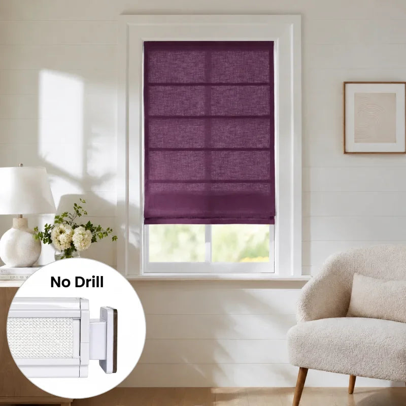 Harper Custom No-Drill Roman Shades, Cordless & Motorized Options