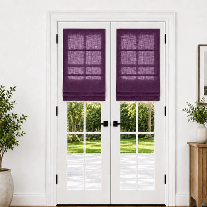 Harper Custom Roman Shades for French Doors