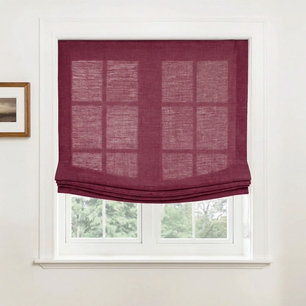 Harper Custom Relaxed Linen Roman Shades - Cordless & Loop Cord Lift