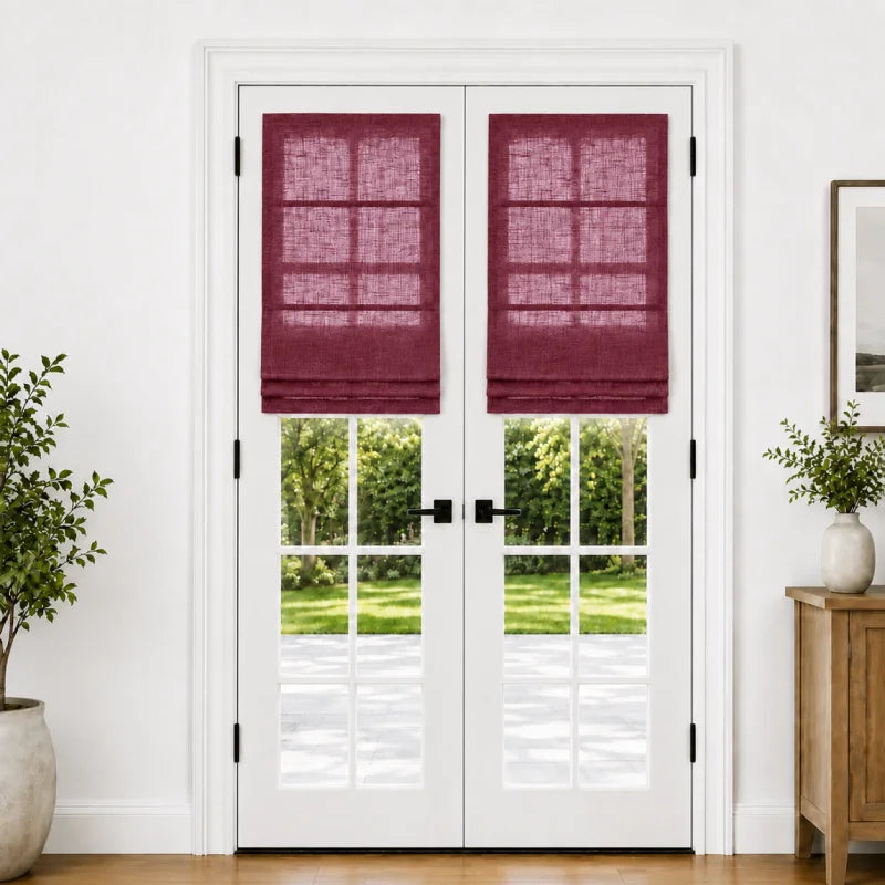 Harper Custom Roman Shades for French Doors