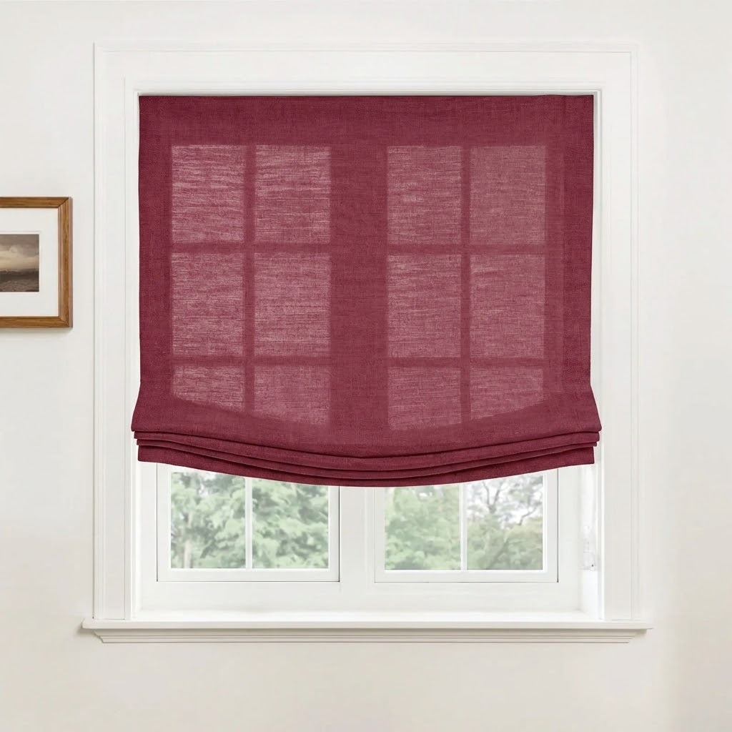 Harper Custom Relaxed Linen Roman Shades - Cordless & Loop Cord Lift