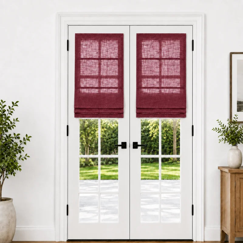 Harper Custom Roman Shades for French Doors