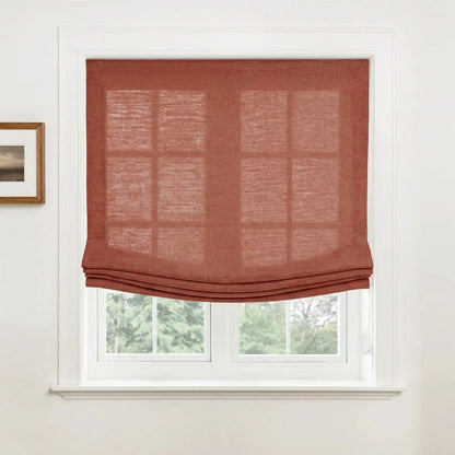Harper Custom Relaxed Linen Roman Shades - Cordless & Loop Cord Lift