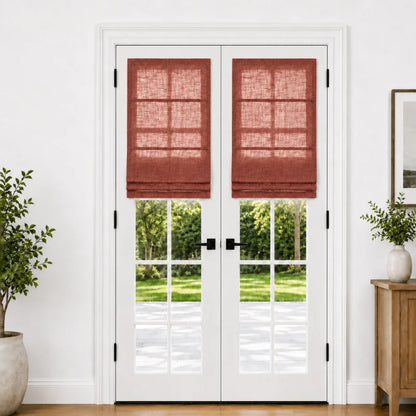 Harper Custom Roman Shades for French Doors