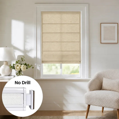 Harper Custom No-Drill Roman Shades, Cordless & Motorized Options