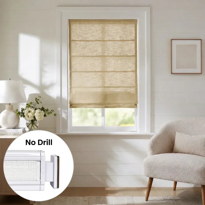 Harper Custom No-Drill Roman Shades, Cordless & Motorized Options