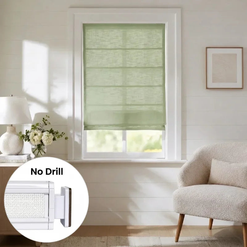 Harper Custom No-Drill Roman Shades, Cordless & Motorized Options