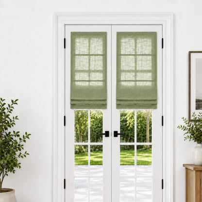 Harper Custom Roman Shades for French Doors