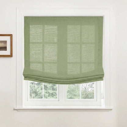 Harper Custom Relaxed Linen Roman Shades - Cordless & Loop Cord Lift