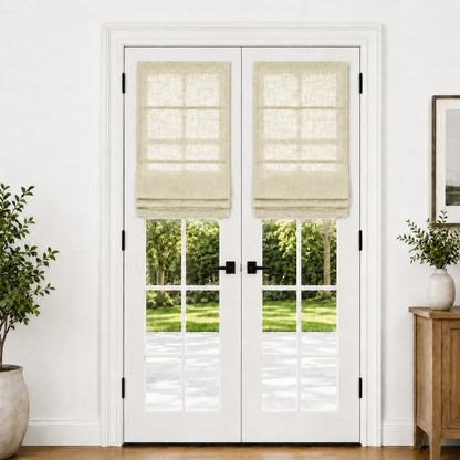 Harper Custom Roman Shades for French Doors