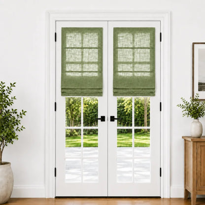 Harper Custom Roman Shades for French Doors