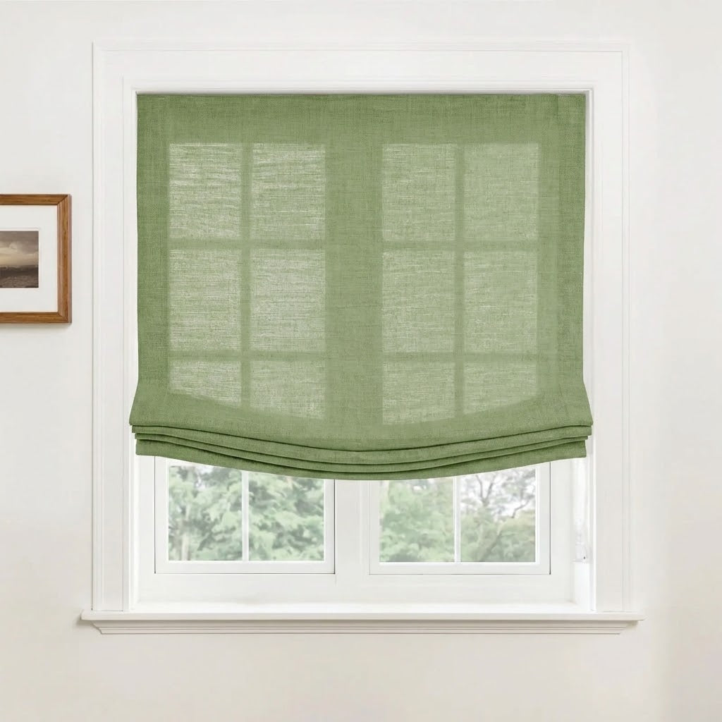 Harper Custom Relaxed Linen Roman Shades - Cordless & Loop Cord Lift