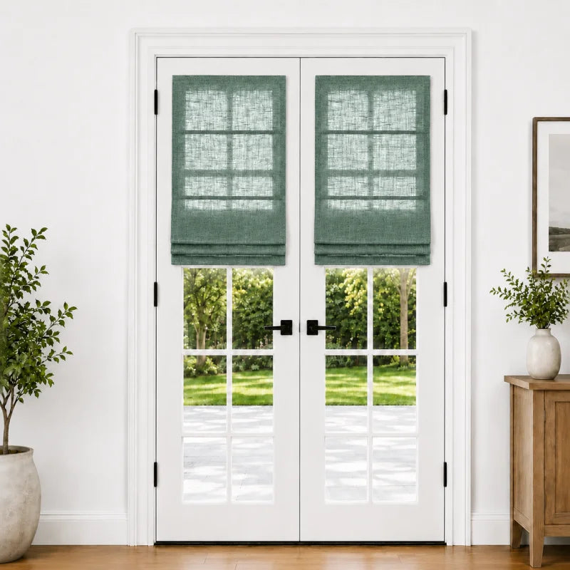 Harper Custom Roman Shades for French Doors
