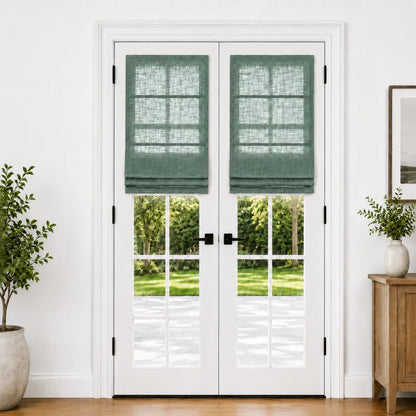 Harper Custom Roman Shades for French Doors