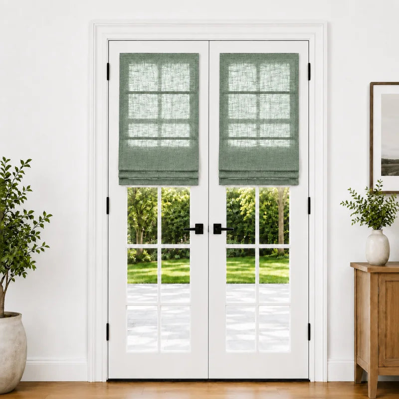 Harper Custom Roman Shades for French Doors