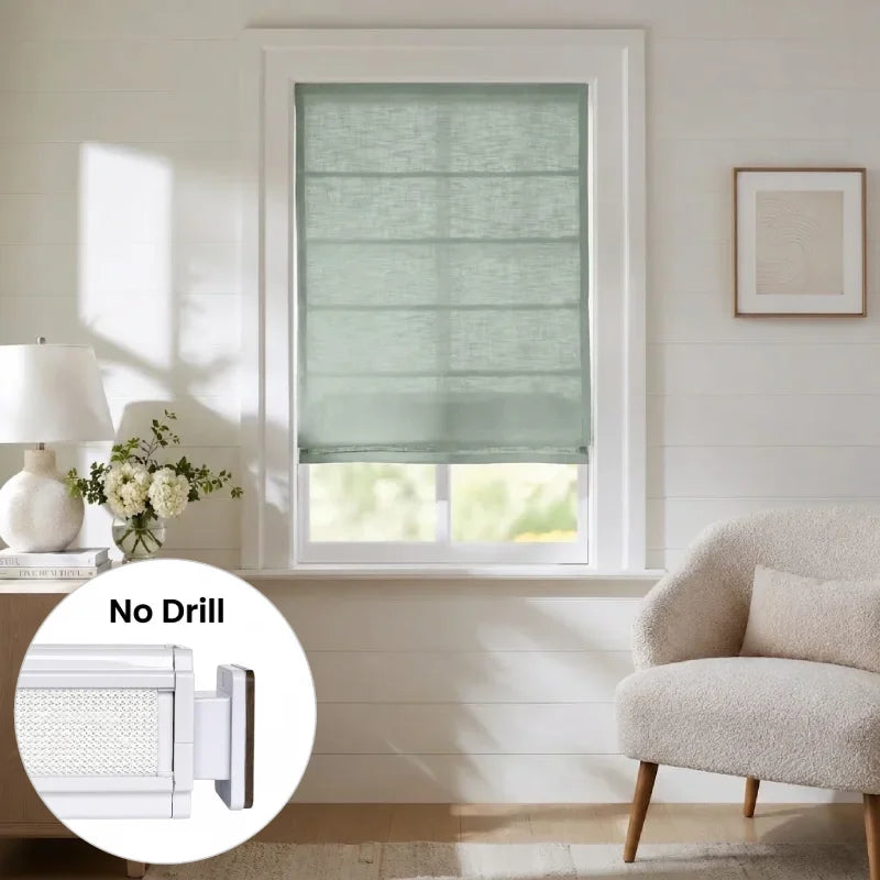Harper Custom No-Drill Roman Shades, Cordless & Motorized Options