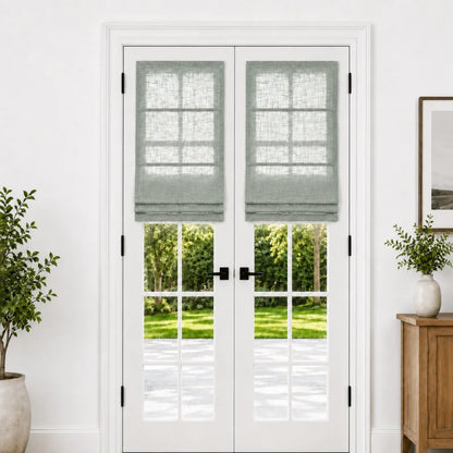Harper Custom Roman Shades for French Doors