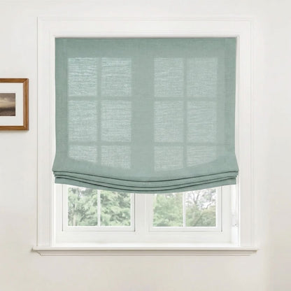 Harper Custom Relaxed Linen Roman Shades - Cordless & Loop Cord Lift