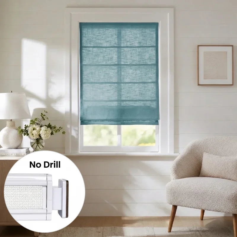 Harper Custom No-Drill Roman Shades, Cordless & Motorized Options