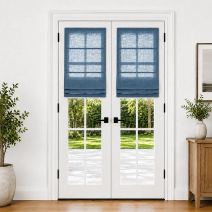 Harper Custom Roman Shades for French Doors
