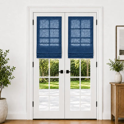 Harper Custom Roman Shades for French Doors
