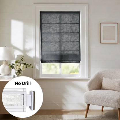 Harper Custom No-Drill Roman Shades, Cordless & Motorized Options