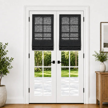 Harper Custom Roman Shades for French Doors