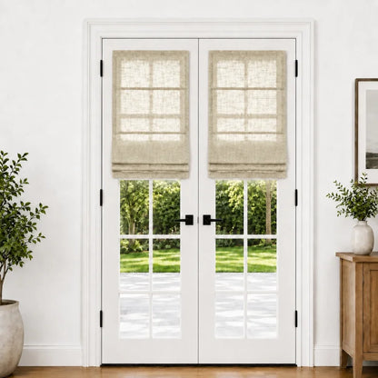 Harper Custom Roman Shades for French Doors