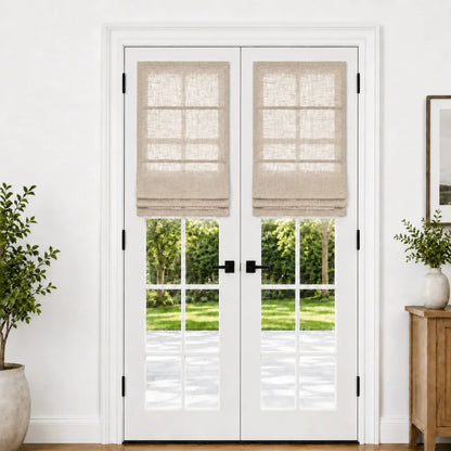 Harper Custom Roman Shades for French Doors