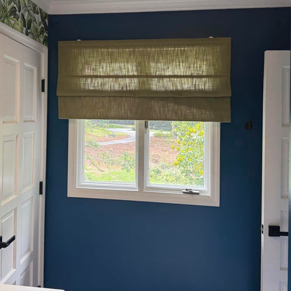 Rowan 30% Natural Linen Roman Shade - Loop Cord Lift