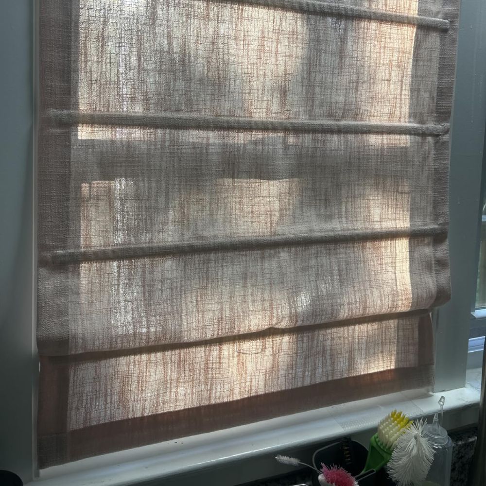 Rowan 30% Natural Linen Roman Shade - Loop Cord Lift