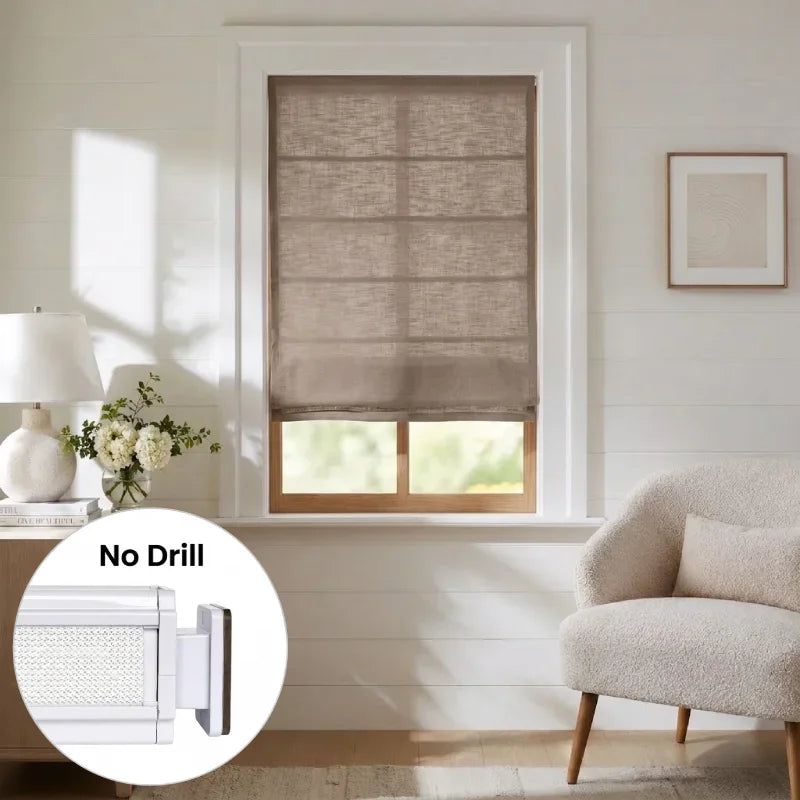 Harper Custom No-Drill Roman Shades, Cordless & Motorized Options