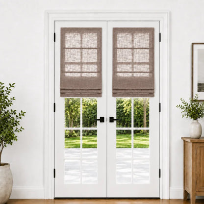 Harper Custom Roman Shades for French Doors