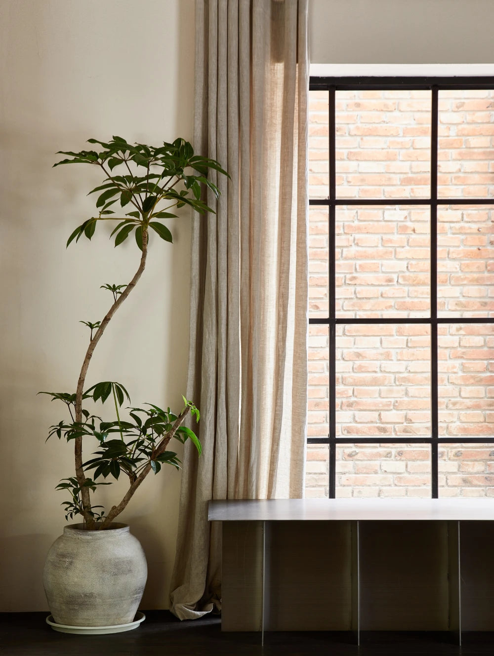 Asher Luxury 100% Belgian Flax Linen Curtain Pleated