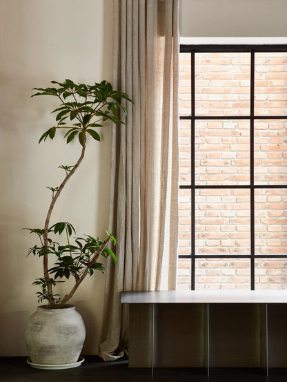 Asher Luxury 100% Belgian Flax Linen Curtain Pleated