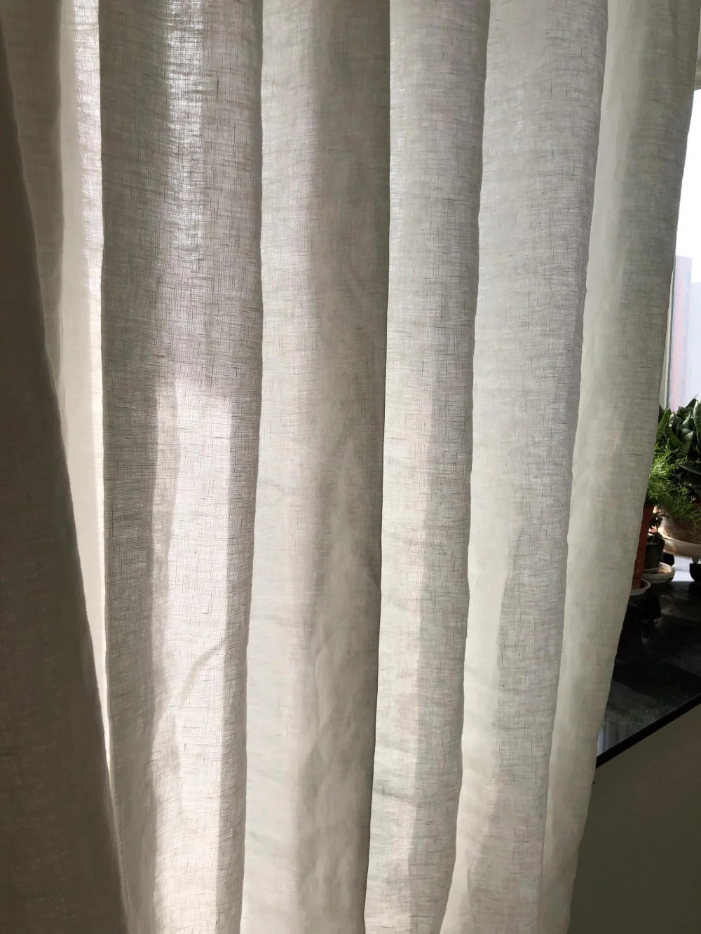 Asher Luxury 100% Belgian Flax Linen Curtain Pleated